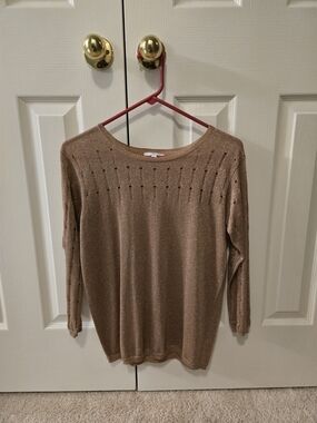 GAP Metallic Gold Scoopneck Sweater